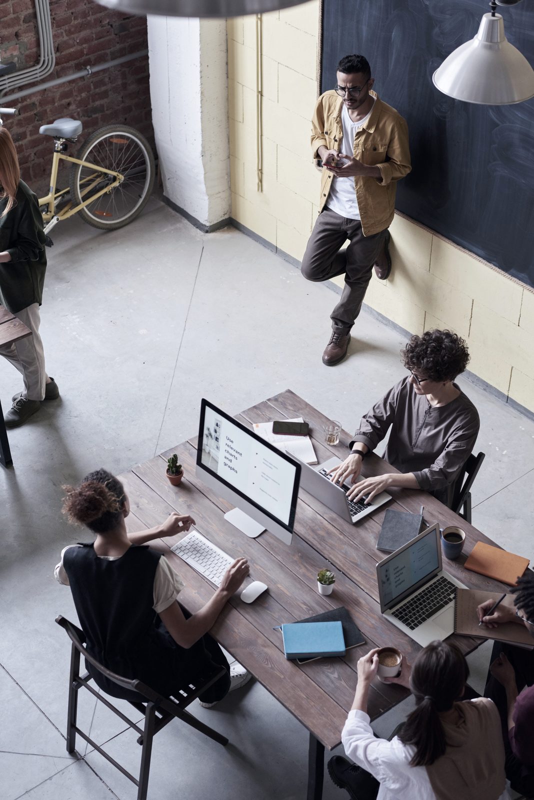 A team working together around a table